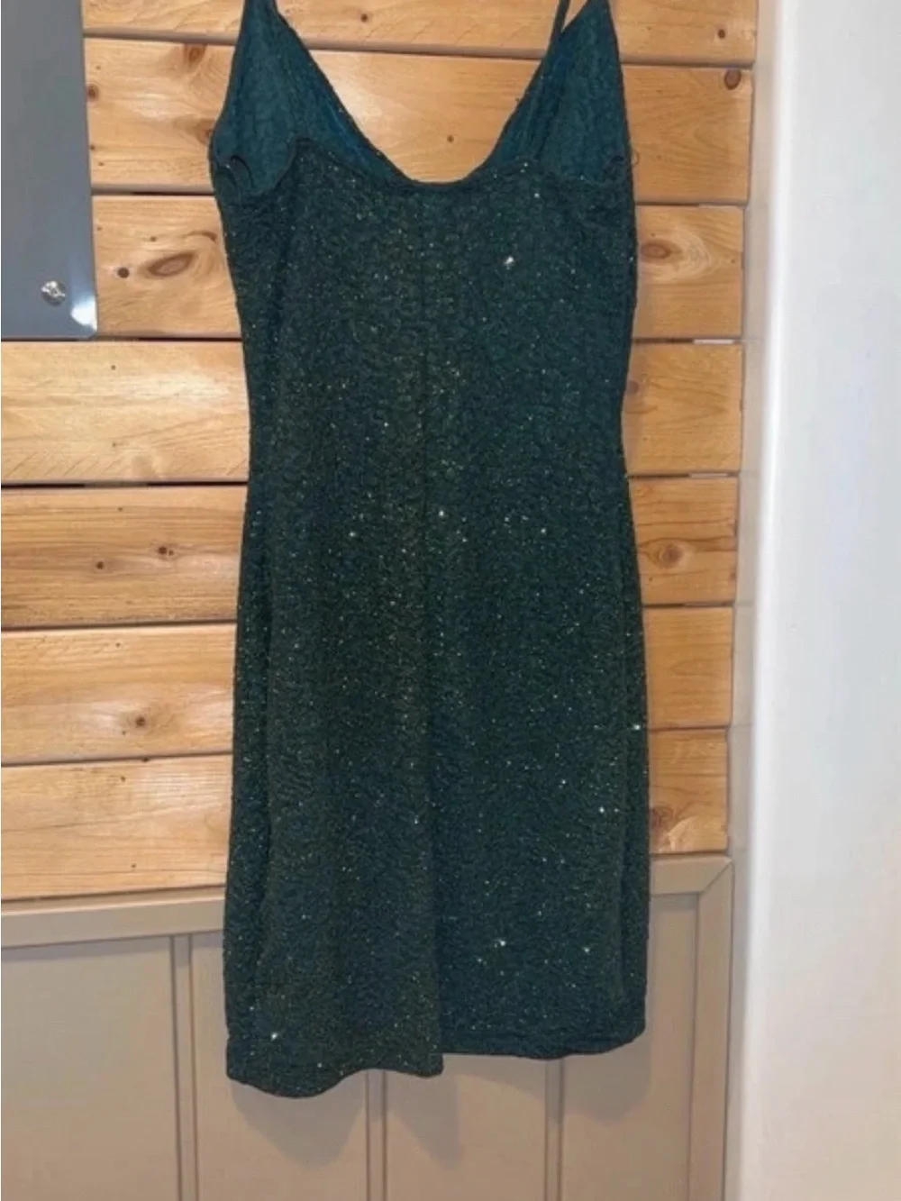 Windsor Emerald Sparkle V-Neck Mini Dress